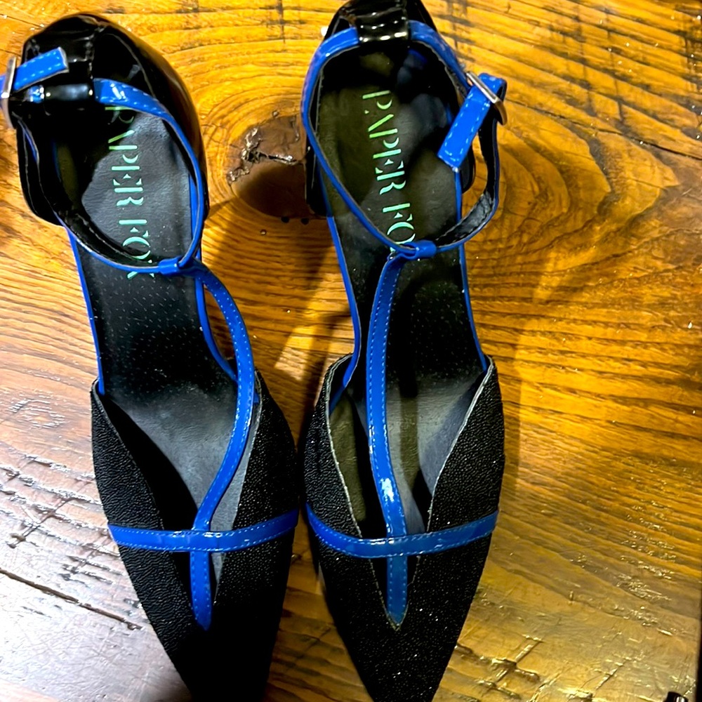 Paper fox black and blue  heels size 8.5